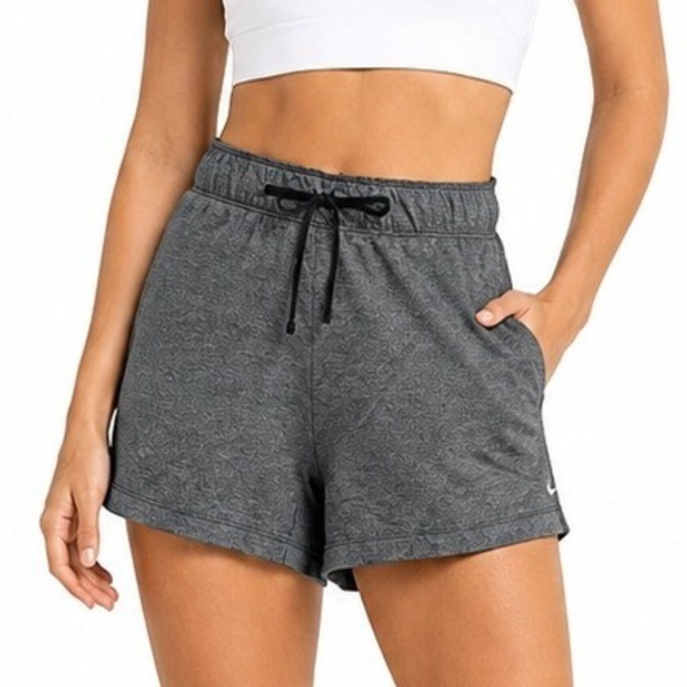Nike Dri-FIT Women Heather Gray Training Shorts DA0319-014 Small